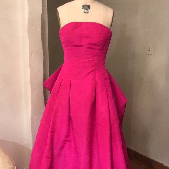 Oscar de la renta hot pink gown size 2 - Picture 2 of 16